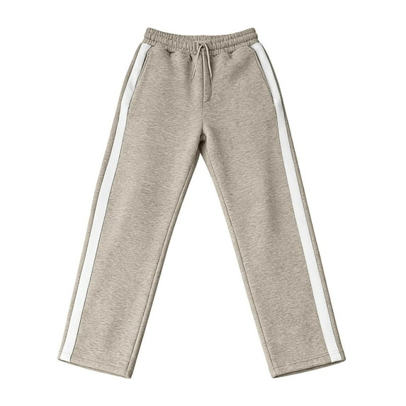 BUWTTER Men's Pants Loose Fit Casual Solid Color Elastic Waisted Straight Leg Comfortable Sports Trousers Khaki XXXL