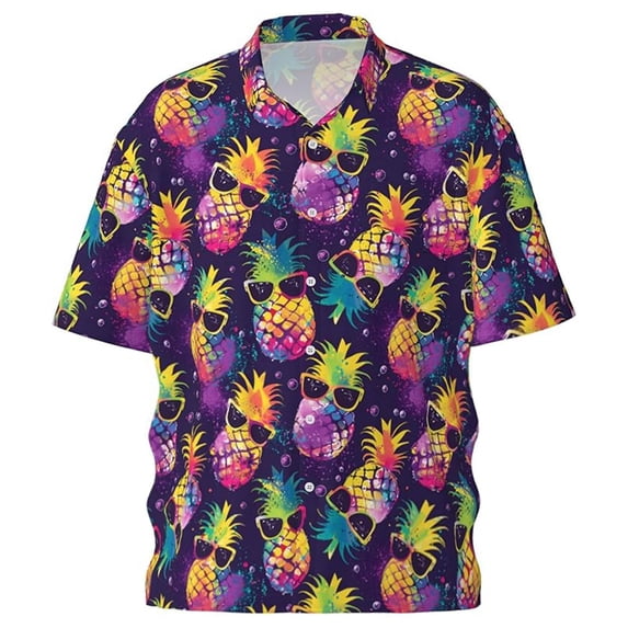 BUWTTER Men's Shirts Button Down Floral Pattern Short Sleeve Casual ...