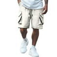 thumbnail image 1 of BUWTTER Men's Shorts Summer Baggy Quarter Pants with Everything Sports Casual Overalls White Shorts XXXXL, 1 of 5