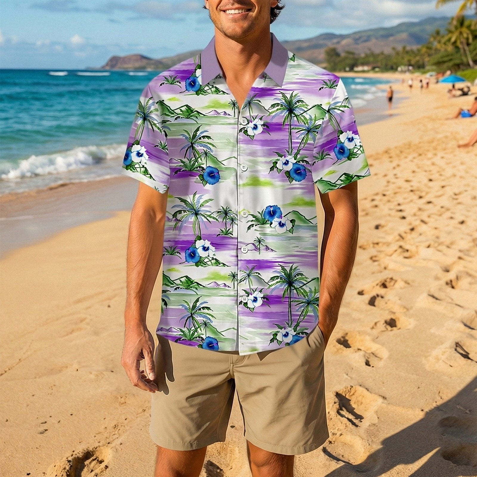 BUWTTER Mens Shirts Short Sleeve Casual Tropical Beach Button Down ...