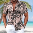 thumbnail image 1 of BUWTTER Mens Shirts Short Sleeve Tropical Button Down Summer Loose Fit Breathable Relaxation Beach Shirt Pink XXXXL, 1 of 3