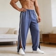 thumbnail image 1 of BUWTTER Mens Sports Sweatpants Side Open 2026 Trendy Casual Pants Summer Breathable Comfortable Loungewear Navy XL, 1 of 9