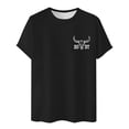 thumbnail image 1 of BUWTTER Mens Tshirts Printed Short Sleeve Casual Comfortable Fit Activities Loose Fit Summer Shirts for Men Black M, 1 of 2