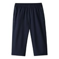 thumbnail image 1 of BUWTTER Pants for Men Casual Capri Elastic Comfortable Summer Breathable Lightweight Slim Fit Stretchable Solid Color Trousers Dark Blue XXXXL, 1 of 7