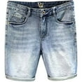 thumbnail image 1 of BUWTTER Shorts for Men Comfort Flex Waistband Straight Leg Denim High Street Summer Casual Blue Shorts 29, 1 of 6