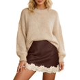 thumbnail image 1 of BUWTTER Women's Skirts Lace Bodycon Fashionable Casual Elegant Pencil Daily Wear Outfits Mini Brown Skirt M, 1 of 4