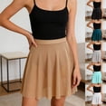 thumbnail image 1 of BUWTTER Womens Skirts Ballet Dance Performance Practice Soft Wrap Waist Elastic Short Mini High Waist Coffee Skirt XL, 1 of 8
