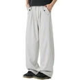 thumbnail image 1 of BUWTTER Work Pants for Men Casual Slim Fit Stretch Comfortable Summer With Button Closure Pockets Trousers Grey M, 1 of 4