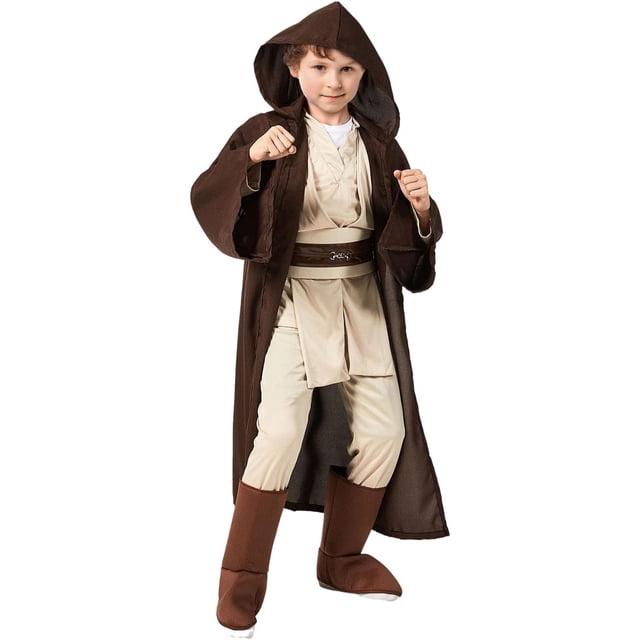 BUXULYP Kids Knight Costume Tunic Hooded Robe Outfits Halloween Cosplay ...