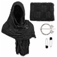 thumbnail image 1 of BUXULYP Wrap Dune Hooded Shawl Medieval Cloak Renaissance Costume Cape Shaman Cowl With Viking Brooch, 1 of 7
