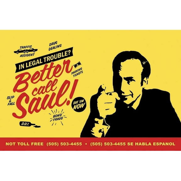 BUY ART FOR LESS Officially Licensed Better Call Saul Retro Style Art Poster - 24 x 36 Inch - Decorative Print - Poster Paper - Ready to Frame
