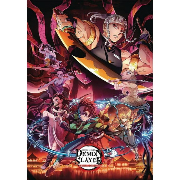 BUY ART FOR LESS Officially Licensed Demon Slayer Entertainment District 24 x 36 Inch Art Poster - Decorative Print - Poster Paper - Ready to Frame