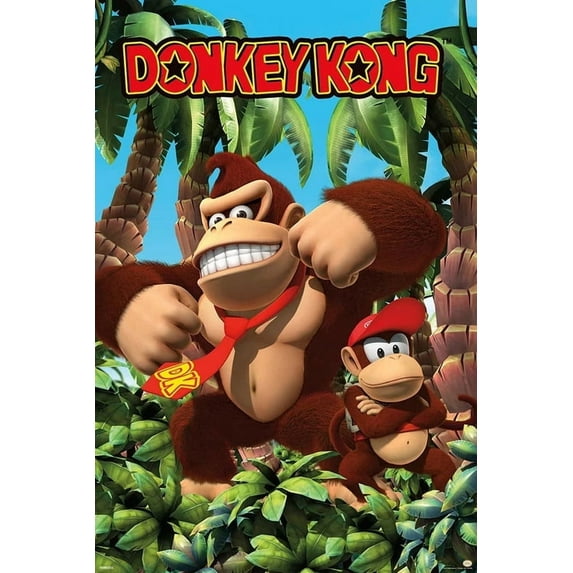 BUY ART FOR LESS Officially Licensed Donkey Kong - Jungle Art Poster - 24 x 36 Inch - Decorative Print - Poster Paper - Ready to Frame