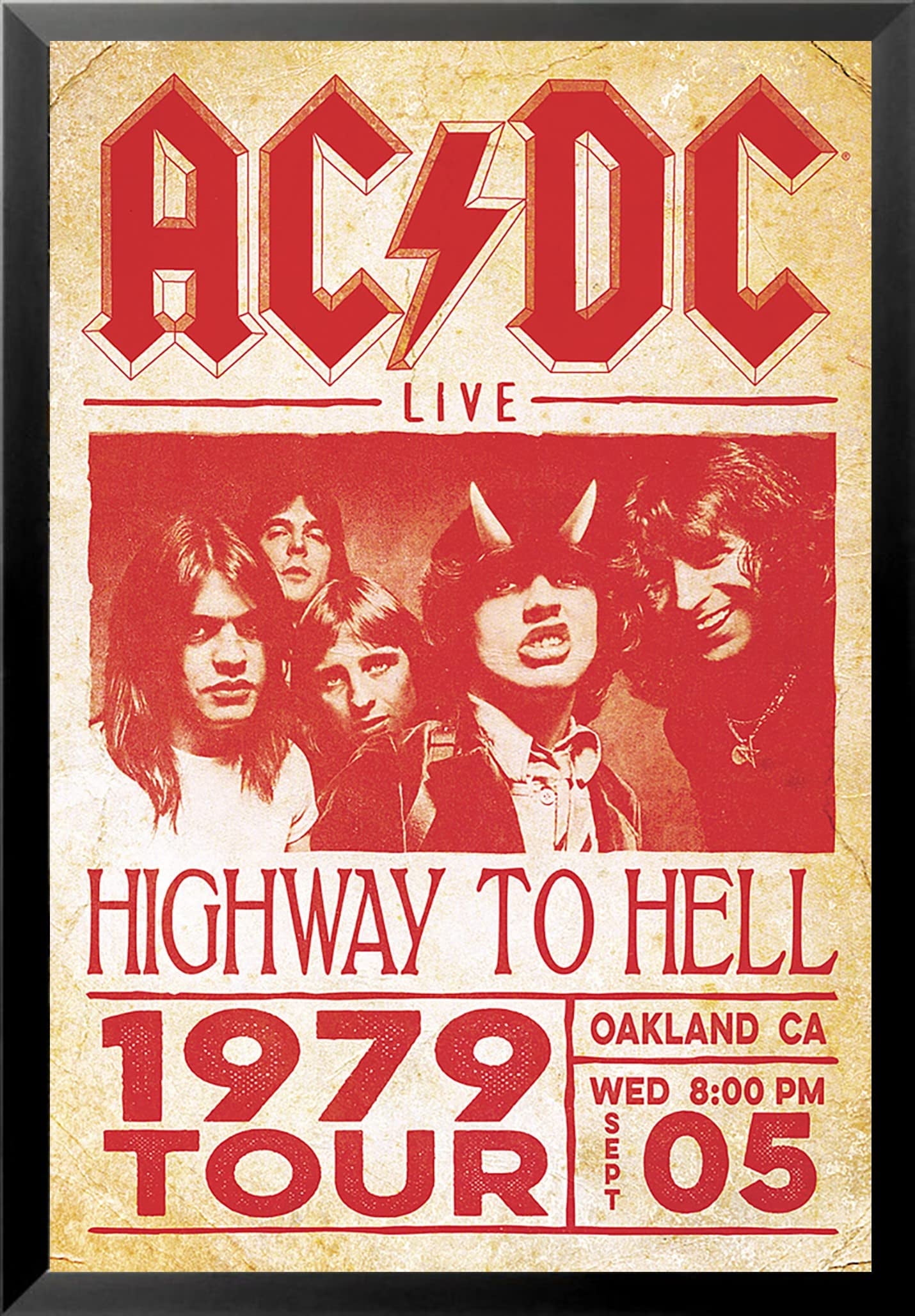 BUY ART FOR LESS Officially Licensed Framed AC DC 1979 Highway to Hell ...