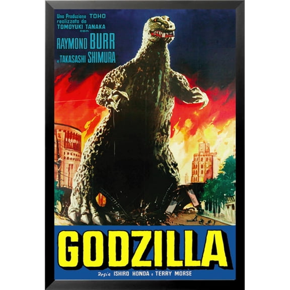 BUY ART FOR LESS Officially Licensed Framed Godzilla Its Alive 1956 Titan of Terror 36 x 24 Japanese Movie Art Print Poster
