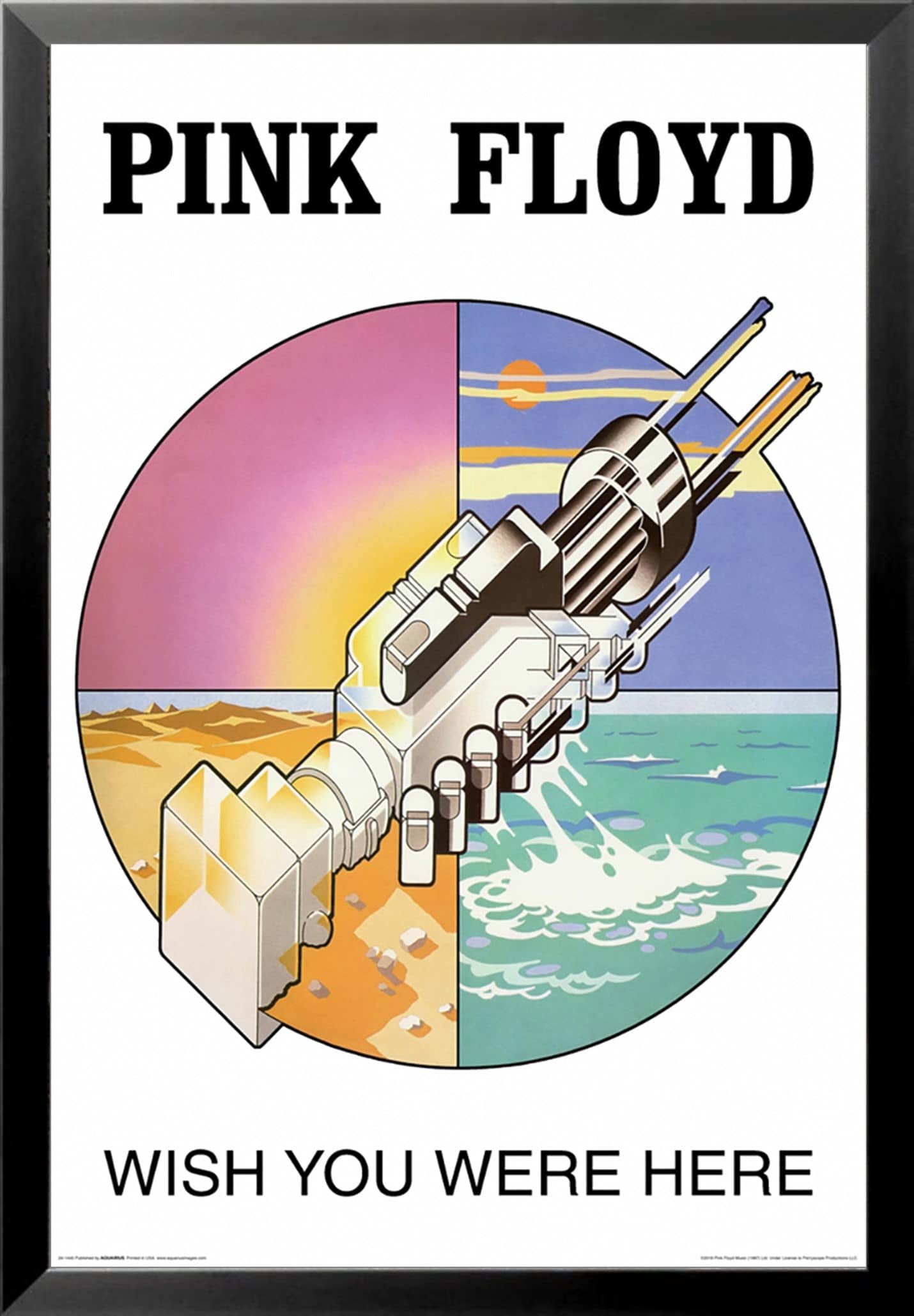 BUY ART FOR LESS Officially Licensed Framed Pink Floyd Wish You