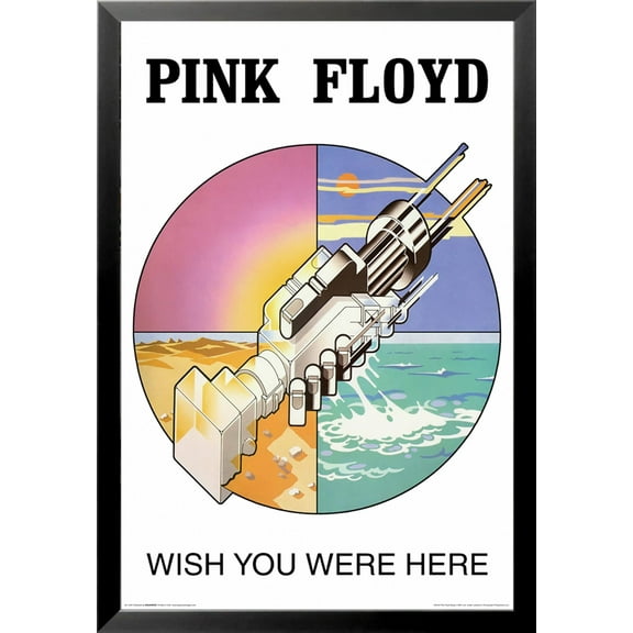BUY ART FOR LESS Officially Licensed Framed Pink Floyd Wish You Were Here 1975 Logo Symbol 36 x 24 Music Art Print Poster