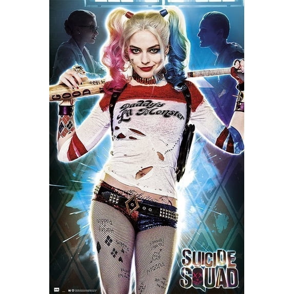BUY ART FOR LESS Officially Licensed Suicide Squad Harley Quinn Art Poster - 36 x 24 Inch - Decorative Print - Poster Paper - Ready to Frame