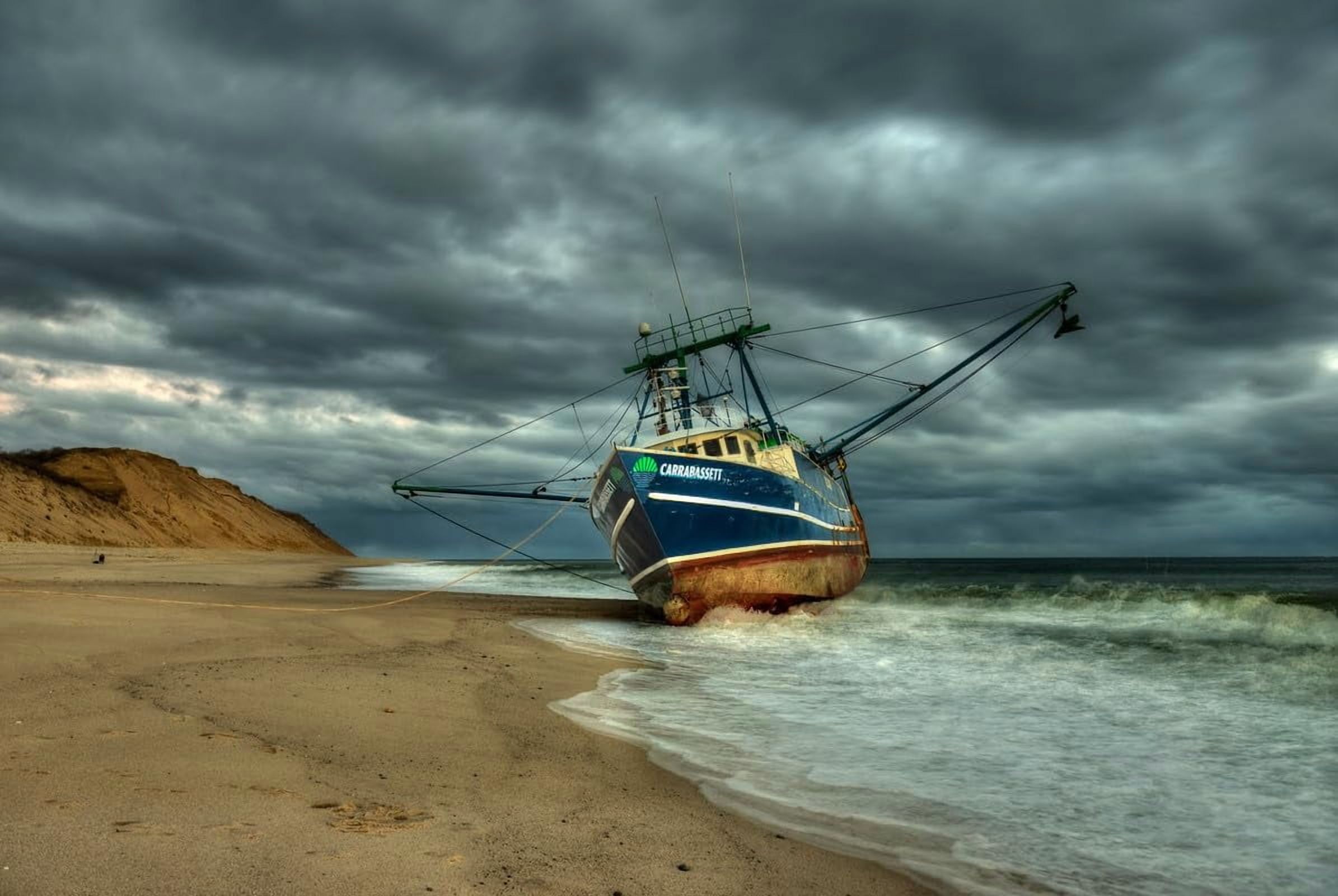 BUY ART FOR LESS Officially Licensed Grounded Boat After Storm Sunrise ...