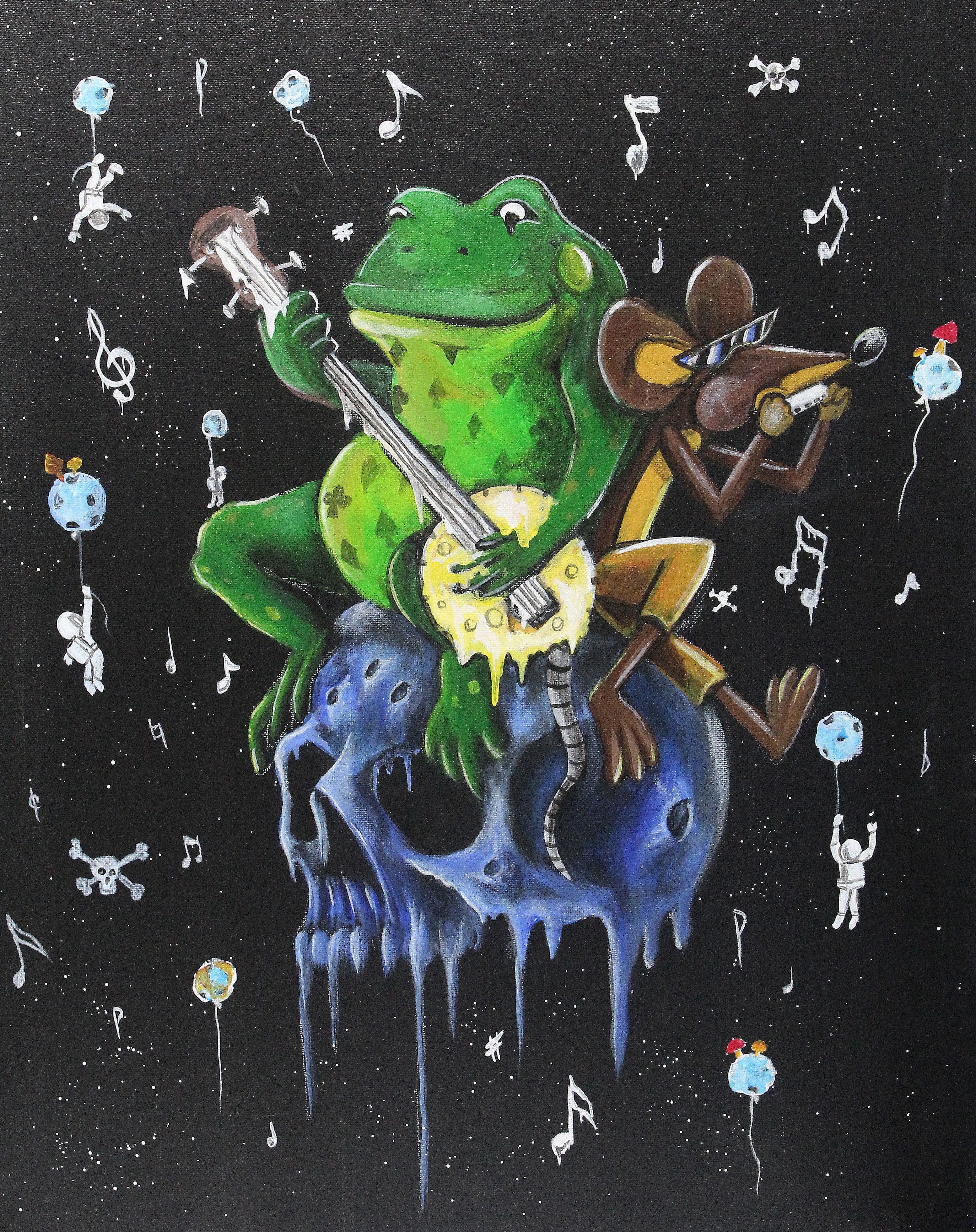 BUY ART FOR LESS Officially Licensed Skull Blues Music Original Artwork ...