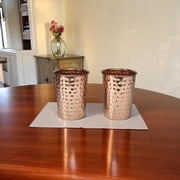 BUYERWELL 10 oz Handmade Brown Hammered Copper Beverage Glasses Set of 4