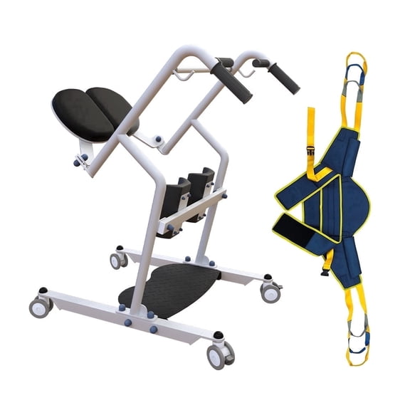BUYHAO Sit-to-Stand Patient Lift - Carbon Steel Seat Assist with Pulley System & Transport Chair