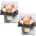 BUYHO 2024 Ghost Campfire Flickering Nightlight Halloween Night Light
