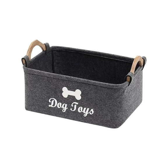 BUYHO Dog Toys Storage Bins - with Wooden Handle, Collapsible Pet Supplies Storage Basket Pet supplies storage Basket/Bin Kids Toy Chest Storage Trunk