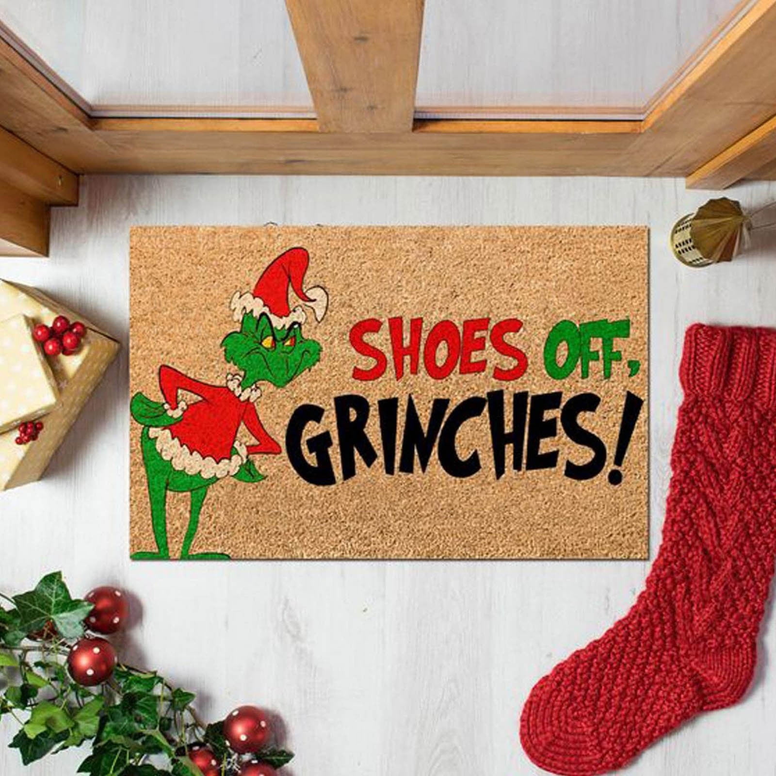 BUYHO Grinch Christmas Rug,Grinch Door Mat,Christmas Door Mat Outdoor