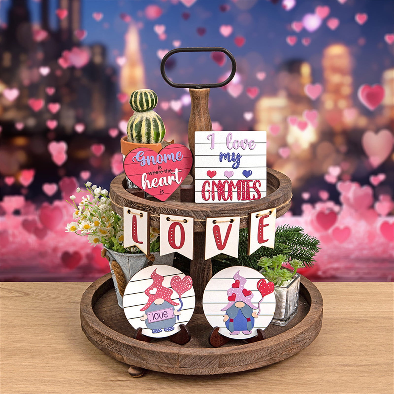 BUYHO Valentine's Day Tiered Tray Decorations, Layered Tray Decorations ...