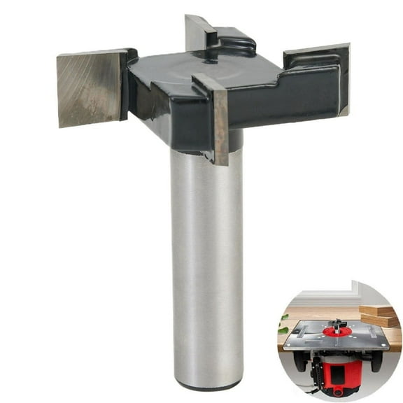 BUYISI 1/2 Inch Shank Carbide Tip CNC Spoilboard Router Bit Woodworking Carpenter Tool