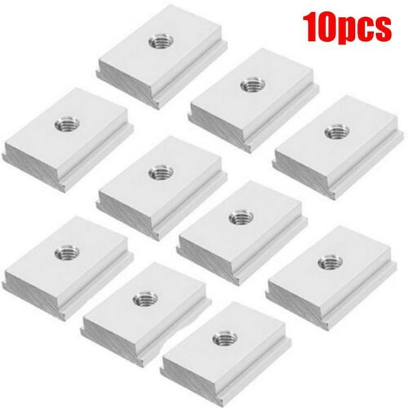 BUYISI 10pcs Bar Slider Plate T Track Sliding Nut T slot jig Woodworking 23*30mm Pressing Fastener Fixture Saw Aluminum