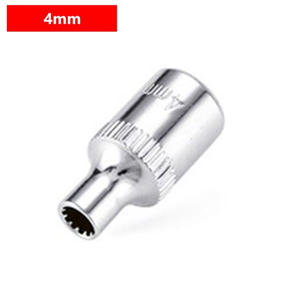BUYISI 12 Point Mirror Short Socket Head 1/4 Drive Torx Bit Ratchet Wrench Adapter 4mm