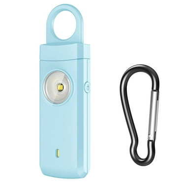 BUYISI 130DB Personal Safety Alarm LED Keychain Flashlight Rechargeable Light Blue
