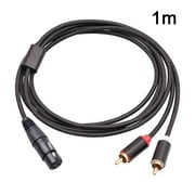 BUYISI 1m 2m 3 Audio RCA Y-Splitter Cable Male To 2 XLR 3 Pin Male Female Amplifiers