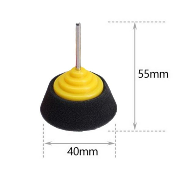 BUYISI 1pc 40mm Mini Polishing Sponge Buffing Wheel Sponge Pads Car Contour Detailing Polishing Pad For Metal Automobile Cleaning Tools Trapezoid black