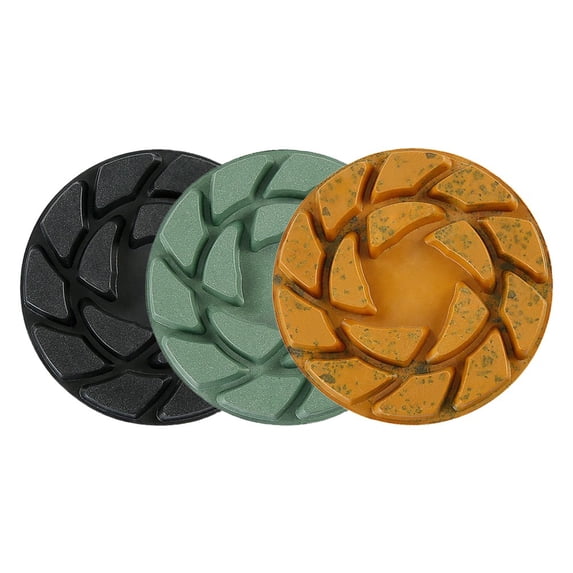 BUYISI 1pc 4Inch 100mm Dry/Wet Diamond 3 Step Polishing Pads Abrasive SandingWet Buff Disc Abrasive For Sanding Marble Granite Concrete 3PCS