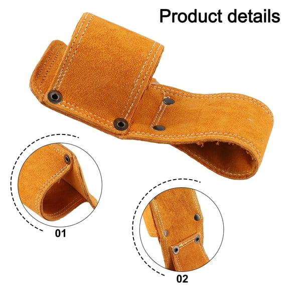 BUYISI 1pc Cowhide Hammer Holder For Belt Hammer Holster Single Double Holes Hammer Belt Holder Tool Storage Leather Tool Holder single socket