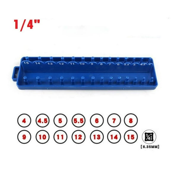 BUYISI 1pc Metric Socket Storage Organizer Holder Bracket Plastic Socket Tray Rack 7.4x2.36x0.67in For Garage And Workshop Tool Storage