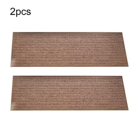 BUYISI 2PCS Non-Slip Stair Treads: Washable, Reusable & Customizable for Safety! Beige