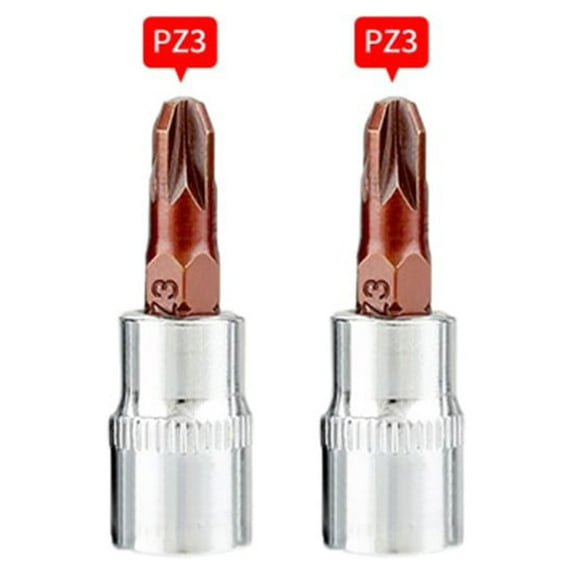 BUYISI 2PCS Socket Drive Wrench PH1 PH2 PH3 PZ1 PZ2 PZ3 Cross Screwdriver Bits 1/4inch PZ3