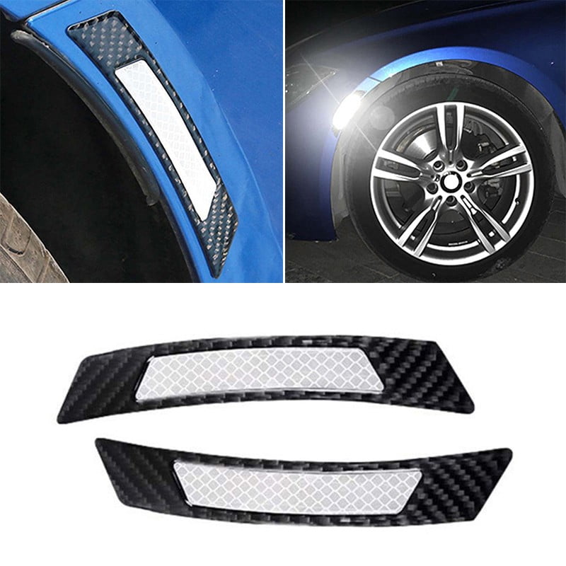 BUYISI 2Pcs Carbon Fiber Car Wheel Eyebrow Arch Trim Lips Strip Fender