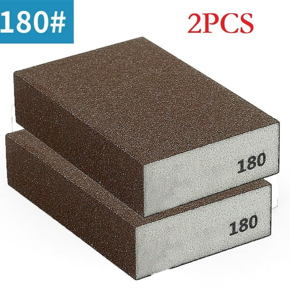 BUYISI 2Pcs Grit 60-320# Wall Grinding Sponge Sand Block Sandpaper Craft Model Paint Polished Sand Brick Kitchen Cleaner 2PCS 180Grit
