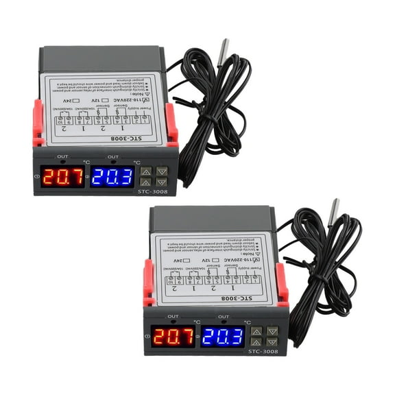 BUYISI 2pcs AC 110V-220V Digital Temperature Controller Thermostat for Heating Cooling