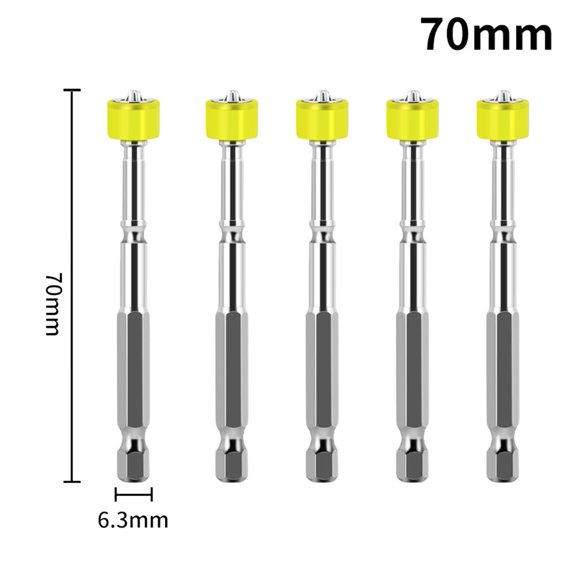 BUYISI 3/4/5pcs Cross Magnetic ring Screwdriver Bit Alloy Steel Anti-Slip Drill Bit PH2 5PCS 70mm