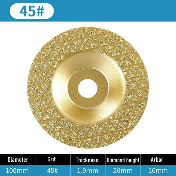 BUYISI 4 Inch 100mm Vacuum Brazed Diamond Cup Wheel Diamond Grinding Disc For Tile Quartz Marble Granite Ceramic Stone Concrete Grinder 45#