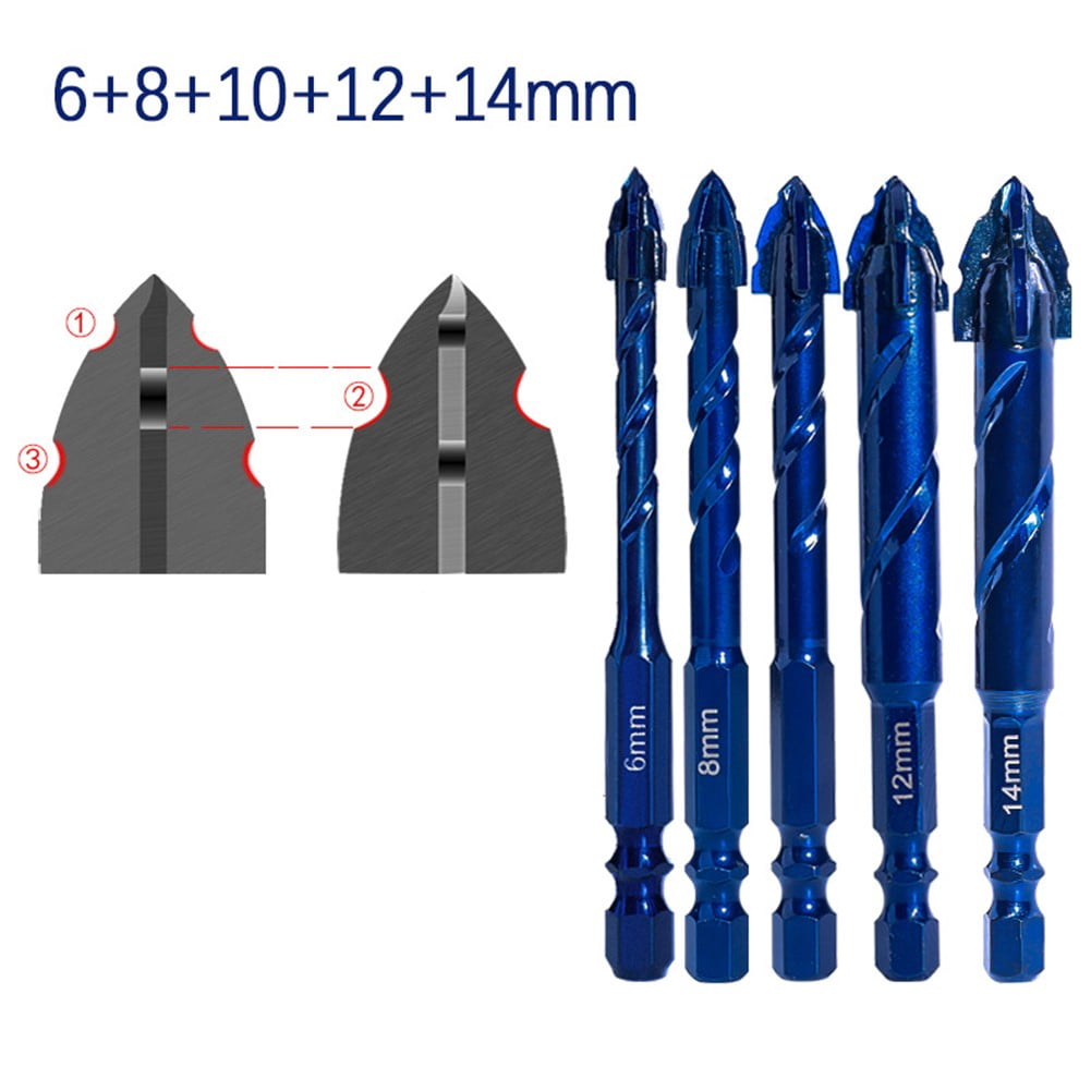 BUYISI 5/1pcs Triangular Spiral Eccentric Drill Bits 450-550 RPM Low ...