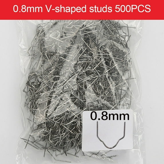 BUYISI 500Pcs/set Hot Stapler Stapls For Car Bumper Plastic Welder Automotive Repair Kit Hot Stapler Welding Soldering Tool 0.6/0.8mm 0.8mm corner