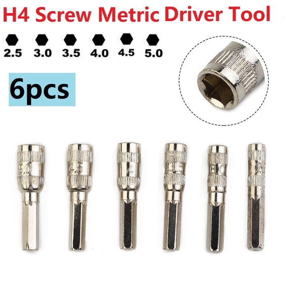 BUYISI 6 In 1 6 Points Hex Shank Socket 2.5/3/3.5/4/4.5/5 Mm H4 Nut Driver Hand Tool For Woodworking Socket Wrenches Hand Tools