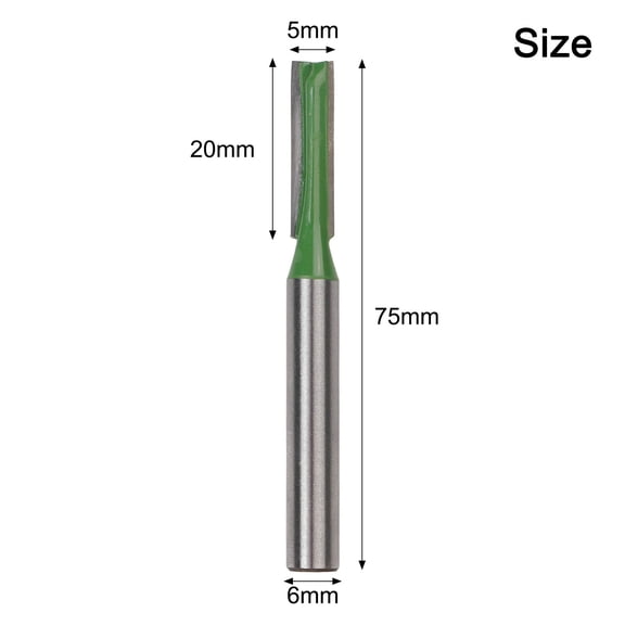 BUYISI 6mm Green Double Edge Straight Blade Woodworking Milling Tool Slotting Blade 6x5x20